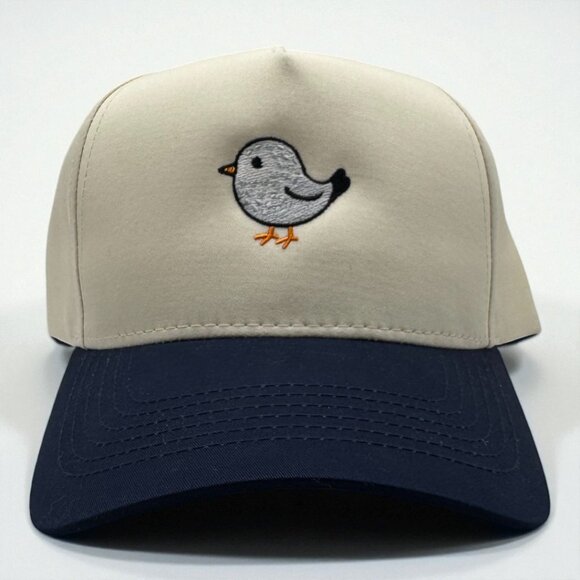 Birdie Golf Embroidered Hat | Cream & Navy Snapback - Picture 1 of 2